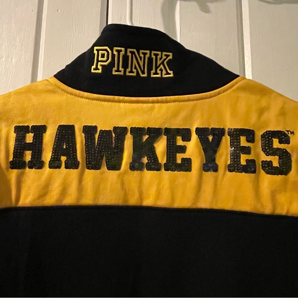 VS. PINK IA Hawkeyes bling 1/4 zip pullover X-small EUC - Picture 5 of 10